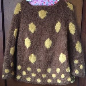 Vintage Italian mohair wool polka dot knit sweater